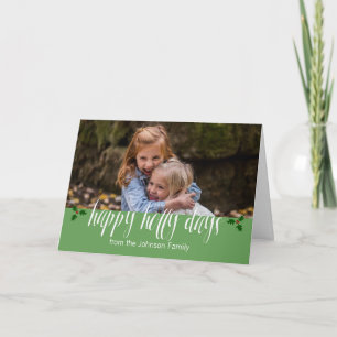 Cartão Feliz feriado da família _____ Dias de Holly