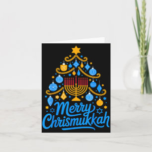Cartão Feliz Festa de Chrismukkah Hanukkah Família Corres