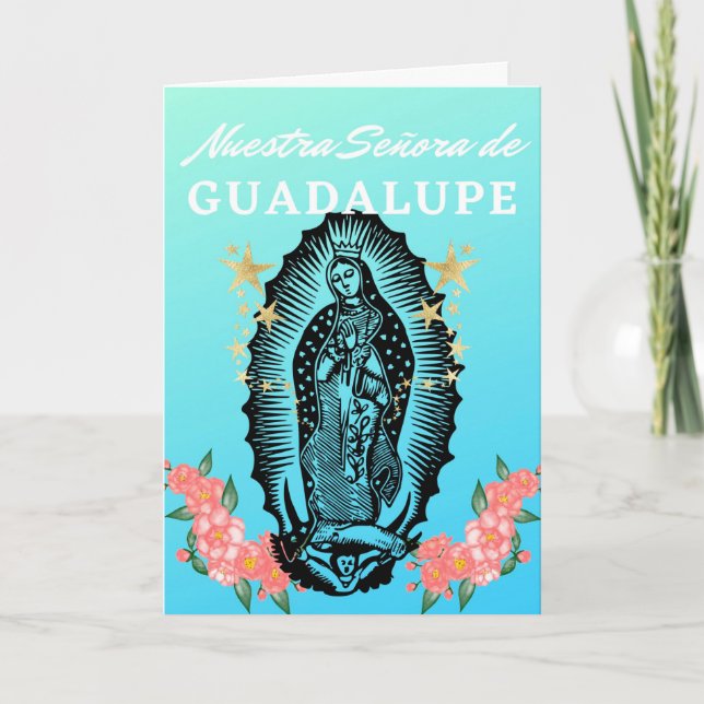 Cartão Feliz Fiesta de Nuestra Señora de Guadalupe (Frente)