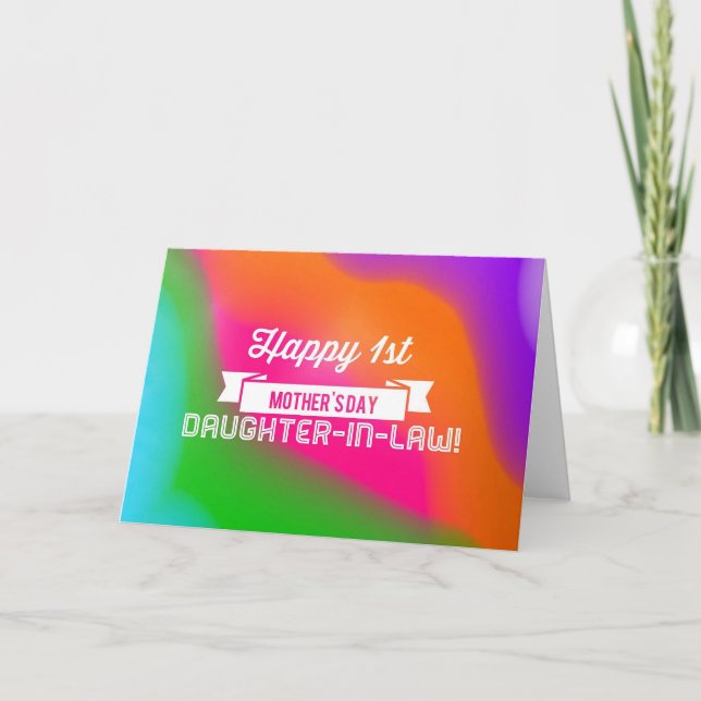 Cartão Feliz Filha de Primeiro Dia de as mães! (Frente)