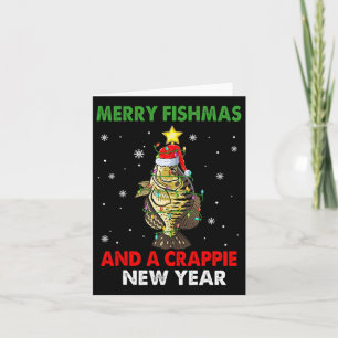 Cartão Feliz Fishmas E Um Ano Novo Crappie Pescaria Diver