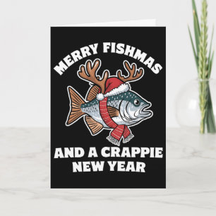 Cartão Feliz Fishmas E Um Ano Novo Crappie Piada De Pesca