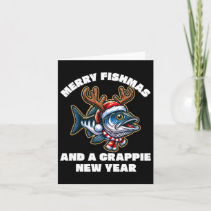 Cartão Feliz Fishmas E Um Ano Novo Crappie Piada De Pesca