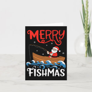 Cartão Feliz Fishmas Engraçado Natal Papai Noel Pesca