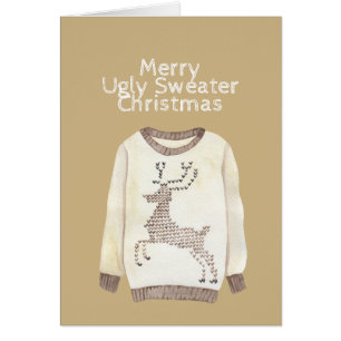 Cartão Feliz Fofo Fofo Natal - Reindeer com Título