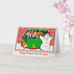 Cartão Feliz Fogo Idiota no Ano Novo