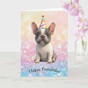 Cartão "Feliz Frenchiday" do Bulldog Francês