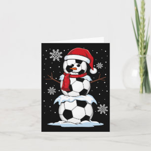 Cartão Feliz Futebol de Natal Snowman Holidman Esportes X