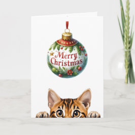 Cartão Feliz Gatinho Engraçado Natal