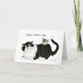 Cartão Feliz gato Dia de os pais