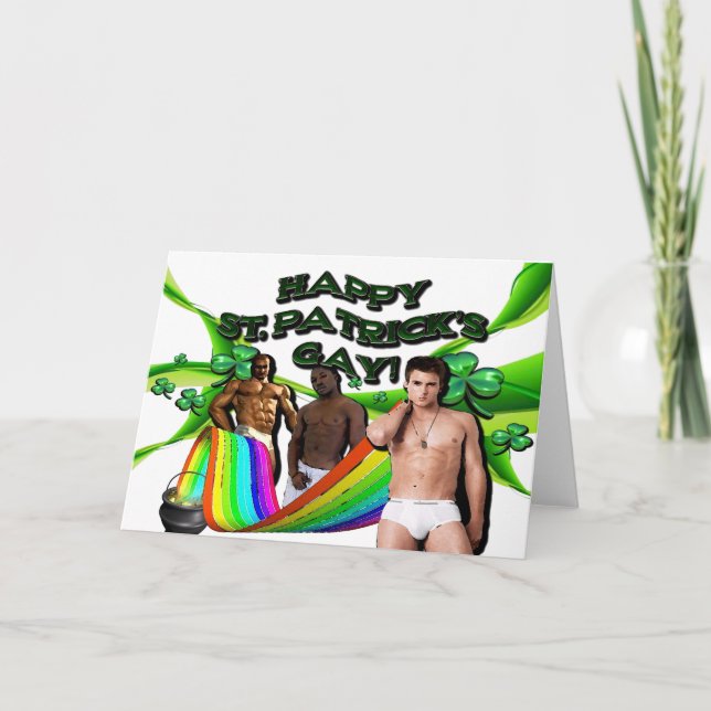 Cartão Feliz Gay do Patrick, Rua! (Frente)