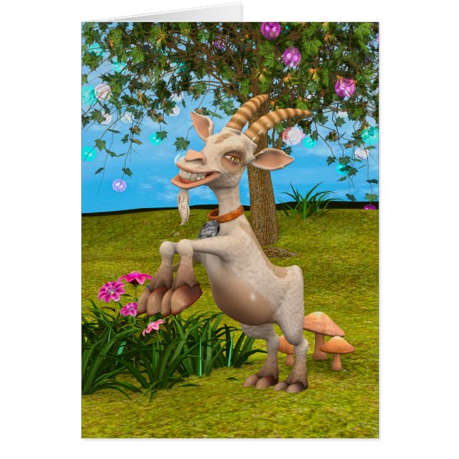 Cartão Feliz Goat (Frente)