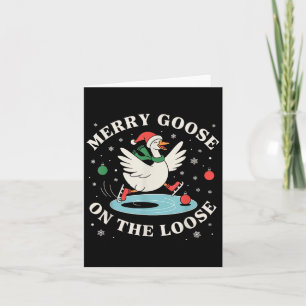 Cartão Feliz Goose No Sozinho Engraçado Bobo De Natal
