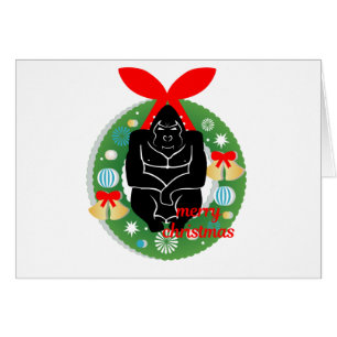 Cartão Feliz gorila de natal
