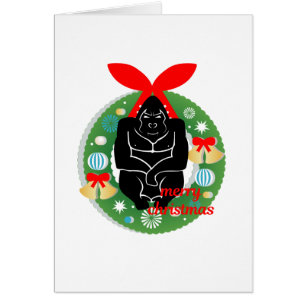 Cartão Feliz gorila de natal