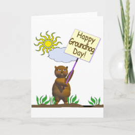 Cartão Feliz Groundhog Day Groundhog