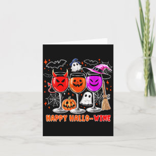 Cartão Feliz Hallo-vinho Divertido Halloween Gl Vinho Beb