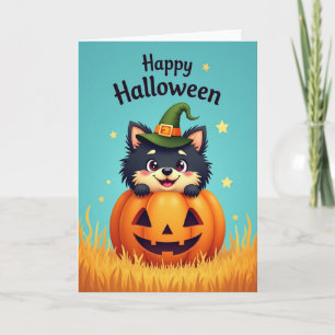 Cartão Feliz Halloween Amigo Abóbora