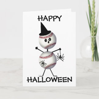 Cartão Feliz Halloween Baseball