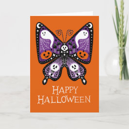 Cartão Feliz Halloween Butterfly Ghost