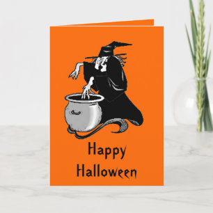 Cartão Feliz Halloween - Caldeirão de Bruxas