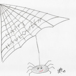 Cartão Feliz Halloween - Carta da Aranha