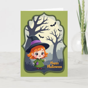 Cartão Feliz Halloween Carta de Feiticeira