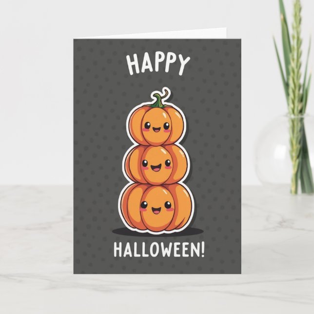 Cartão Feliz Halloween Carta Stack (Frente)