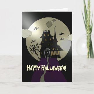 Cartão Feliz Halloween, Casa Assombrada