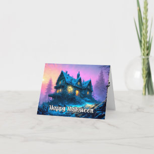 Cartão Feliz Halloween, Casa Assombrada