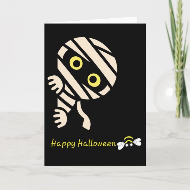 Cartão "Feliz Halloween" da Mamãe Abelha (Interior (Frente)
