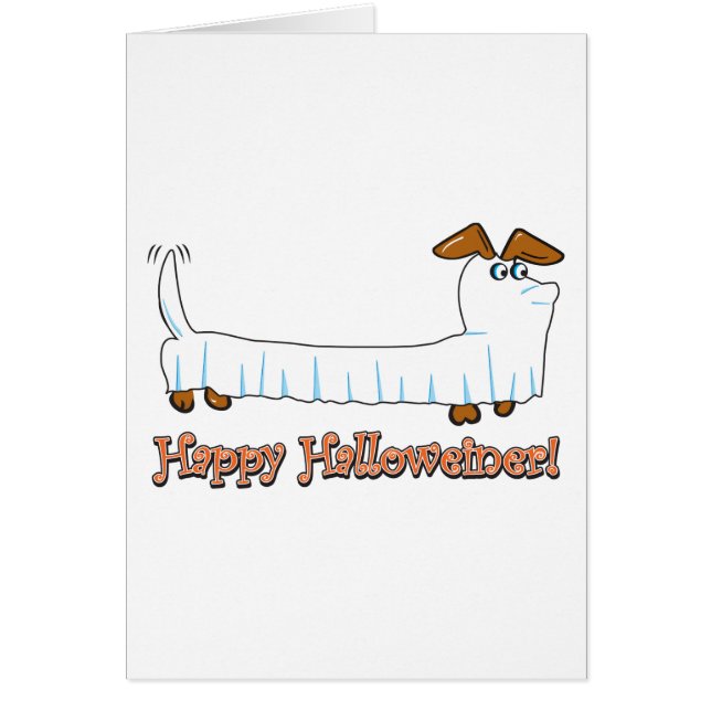 Cartão Feliz Halloween Dachshund (Frente)