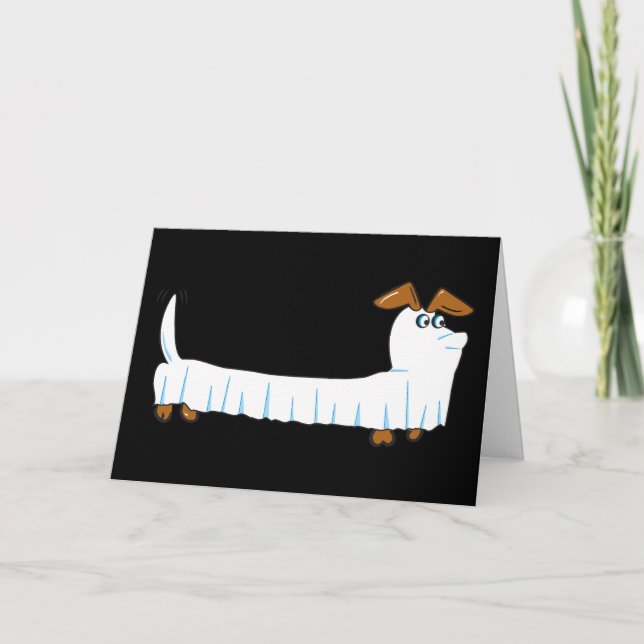 Cartão Feliz Halloween Dachshund (Frente)