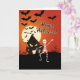 Cartão Feliz Halloween do esqueleto dançante (Orchid)
