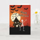 Cartão Feliz Halloween do esqueleto dançante (Small Plant)