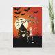 Cartão Feliz Halloween do esqueleto dançante (Frente)