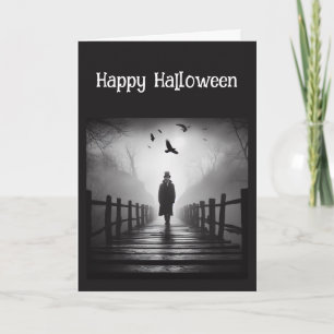 Cartão Feliz Halloween Edgar Allan Poe Raven Poem