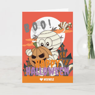 Cartão Feliz Halloween Família e amigos