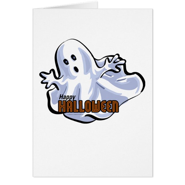 Cartão Feliz Halloween Ghost (Frente)
