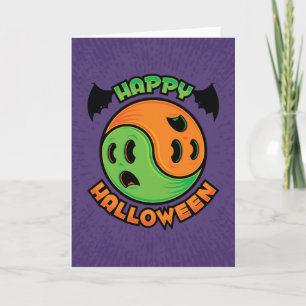 Cartão Feliz Halloween Ghost Yin-Yang