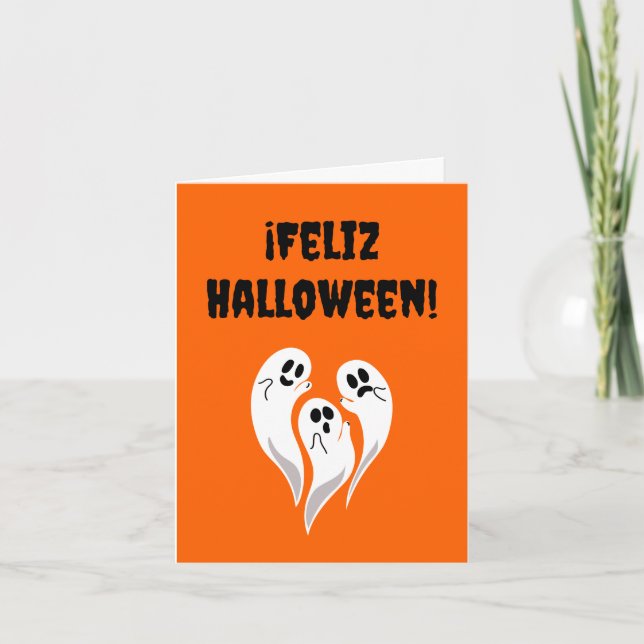 Cartão Feliz Halloween (Halloween em espanhol) (Frente)