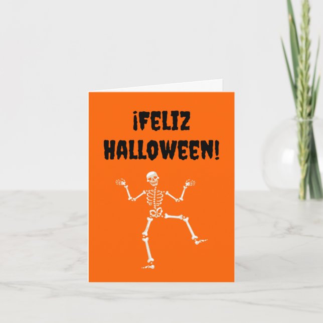 Cartão Feliz Halloween (Halloween em espanhol) (Frente)