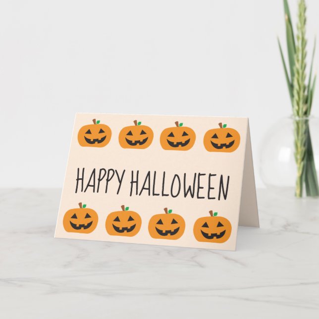 Cartão Feliz Halloween Jack O Lanterna (Frente)
