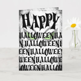 Cartão Feliz Halloween Olhos Assustadores