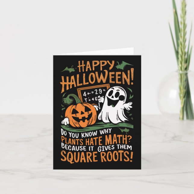Cartão Feliz Halloween - Professor de Matemática, Cientis (Frente)