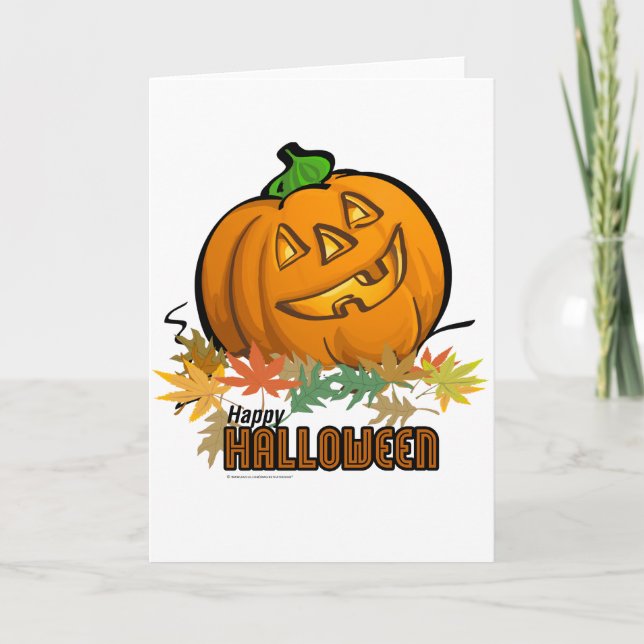 Cartão Feliz Halloween Pumpkin (Frente)