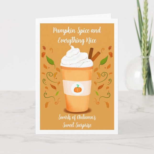 Cartão Feliz Halloween Pumpkin Spice Latte (Frente)