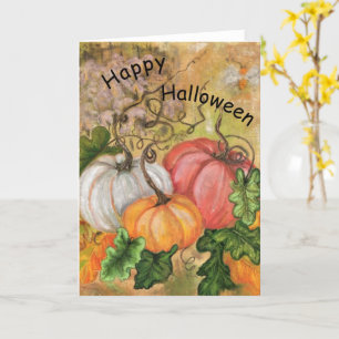 Cartão Feliz Halloween - Pumpkins - Watercolor Art