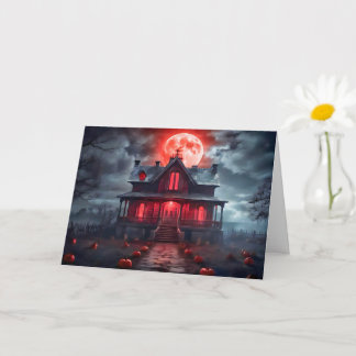 Cartão Feliz Halloween Spooky Casa Assombrada