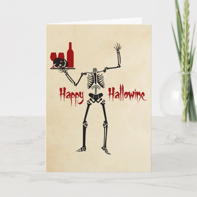 Cartão Feliz Hallowine Esqueleto Sem Cabeça (Frente)